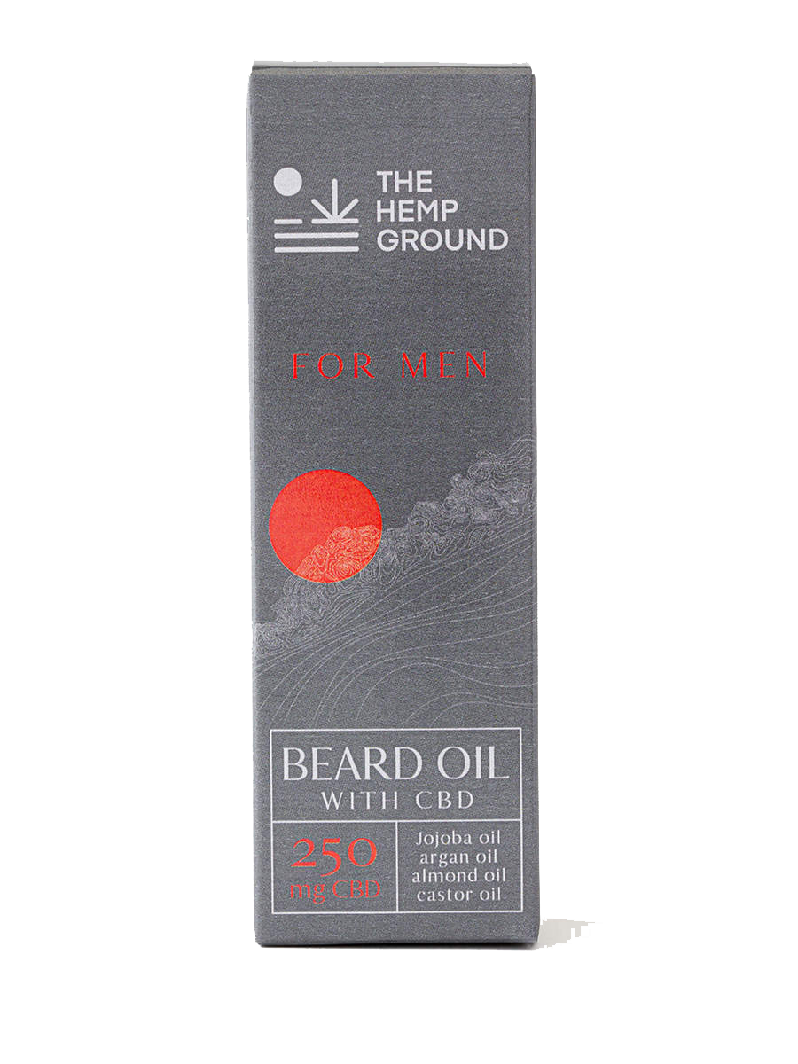 Caja del aceite para barba hecho a partir de CBD