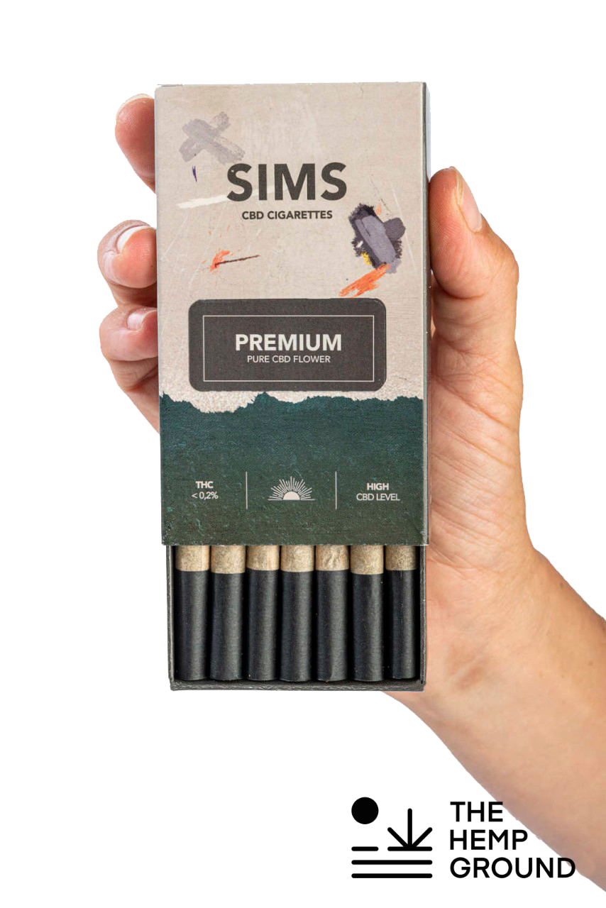 Opened CBD SIMS premium pack holded by hands